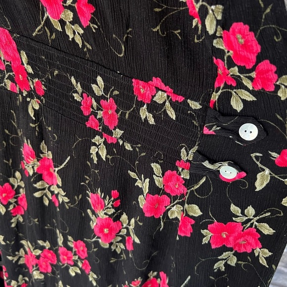 Floral Black and Pink Women's Dress - Picture 2 of 12